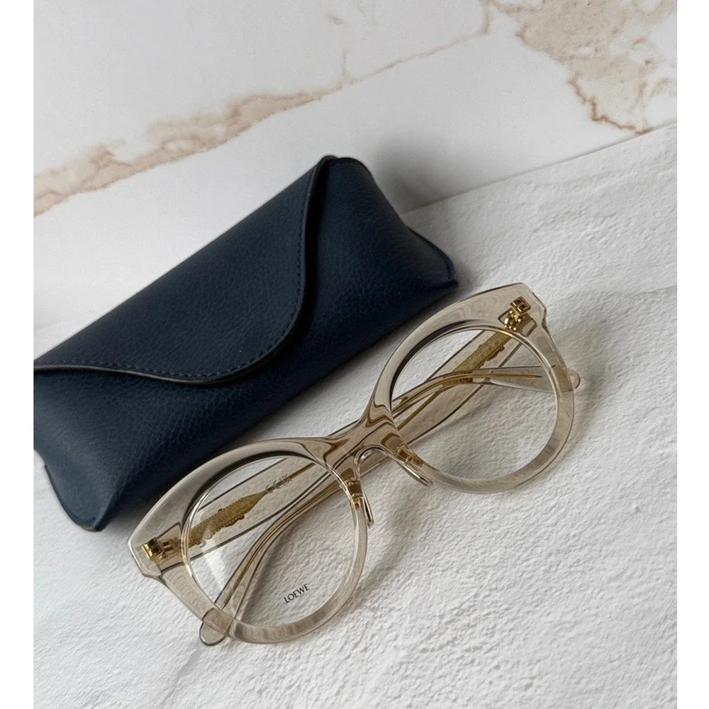 Loewe Translucent Beige Round Sunglasses